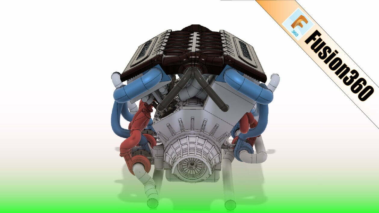 Fusion 360 Modeling V12 Engine