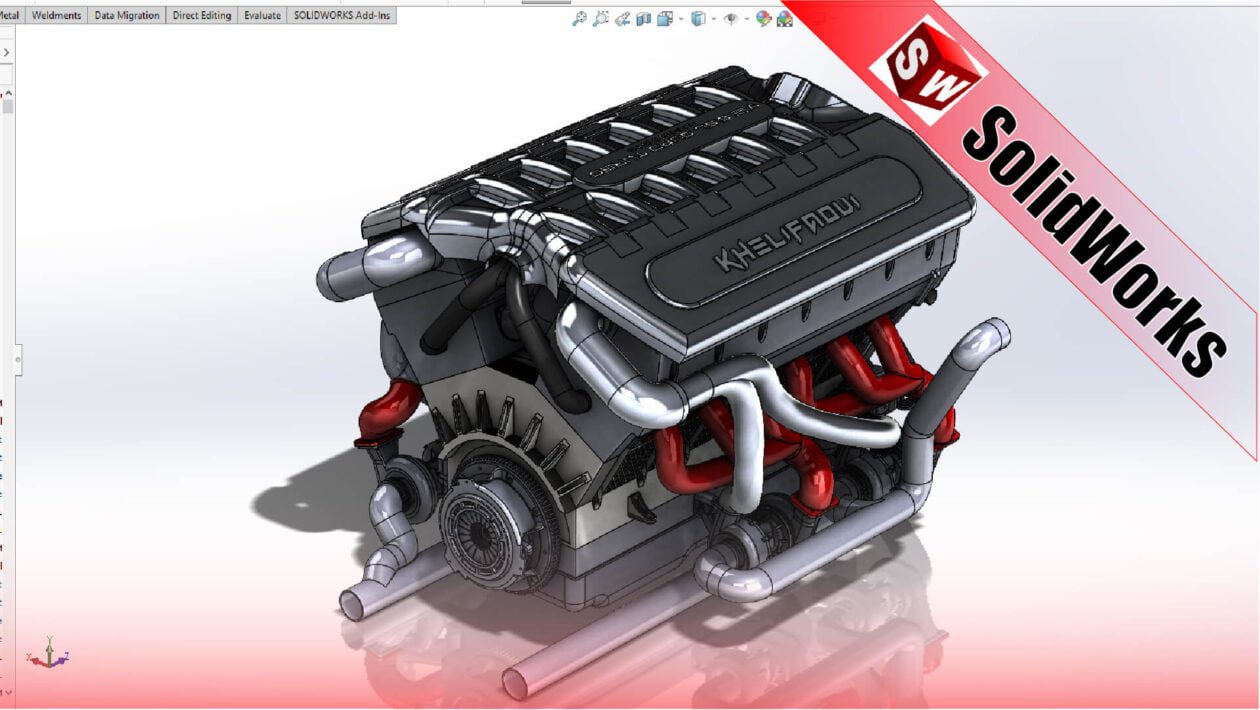 SOLIDWORKS Modeling V12 Engine